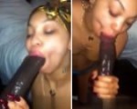 Sucking huge black dick