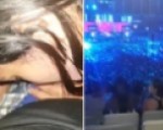 Slut sucks dick at live concert