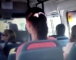 Girlfriend gives handjob in bus