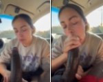 Sucking huge bbc in the car