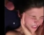 Girl really hates facial