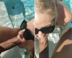 Sucking bbc in the pool