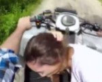 Blowjob while riding quad