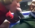 Bbc blowjob in train