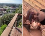 Bbc blowjob on balcony