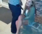 Drunk girl blows a friend