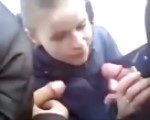 Russian schoolslut sucking her classmates