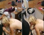 Slut takes 2 dicks in front of friend