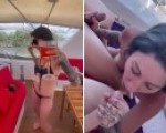 Slut threesome on a boat